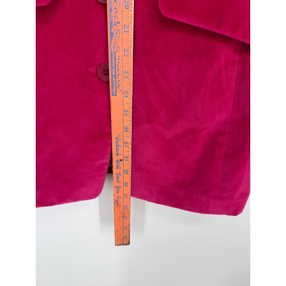 Supply & Demand Blazer Women XS Fuchsia Pink Velvet Notched Lapel NEW - Picture 9 of 10